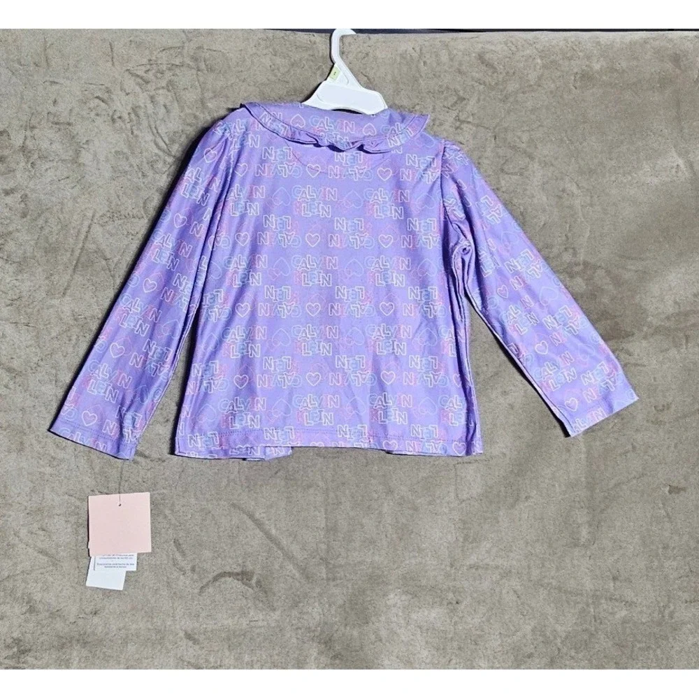 Calvin Klein Toddler Girls 4T Purple Logo Heart Pajama Set 2 Piece 37918108-50